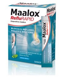 SOSPENSIONE ORALE MAALOX REFLURAPID 20 BUSTINE MONODOSE DA 10 ML - Farmastop