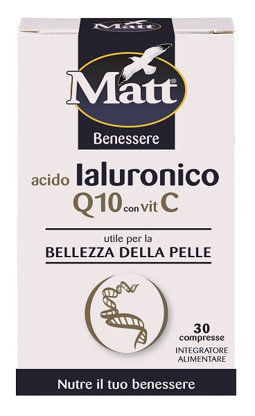 MATT BENESSERE ACIDO IALURONICO Q10 CON VITAMINA C 30 COMPRESSE - Farmastop
