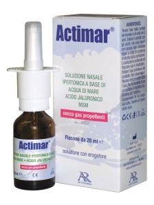 ACTIMAR SOLUZIONE NASALE SPRAY SALINA 3% CON ACIDO IALURONICO + MSM 20 ML CON EROGATORE - Farmastop