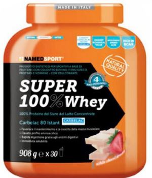 SUPER100% WHEY SMOOTH WHITE CHOCO/STRAWBERRY 908 G - Farmastop