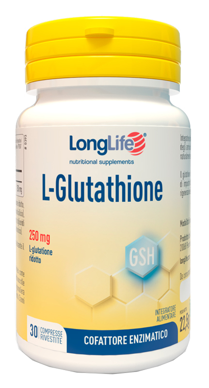 LONGLIFE L-GLUTATHIONE 250 MG 30 COMPRESSE - Farmastop