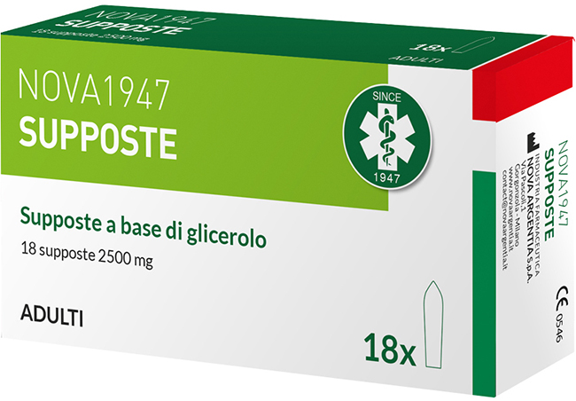 NOVA1947 GLICEROLO 2500MG SUPPOSTE ADULTI 18 PEZZI - Farmastop