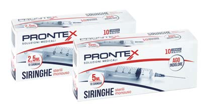 SIRINGA PRONTEX 5 ML AGO IND 10 PEZZI - Farmastop