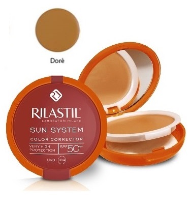 RILASTIL SUN SYSTEM PHOTO PROTECTION THERAPY SPF50+ COMPATTO DORE' 10 ML - Farmastop