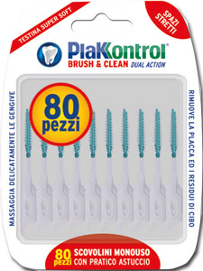 PLAKKONTROL BRUSH & CLEAN SCOVOLINI SPAZI STRETTI 80 PEZZI - Farmastop