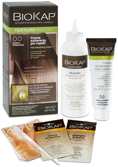 BIOKAP NUTRICOLOR 0,0 NEW CREMA SCHIARENTE TINTA TUBO + FLACONE - Farmastop