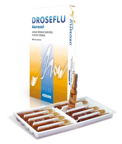 DROSEFLU FIALE AEROSOL ACQUA TERMALE SULFUREA 10 FIALE DA 2 ML - Farmastop