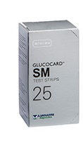 TEST STRIPS PER MISURAZIONE GLICEMIA GLUCOCARD SM 25 PEZZI - Farmastop