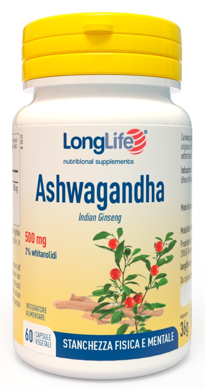 LONGLIFE ASHWAGANDHA 60 CAPSULE 500 MG - Farmastop