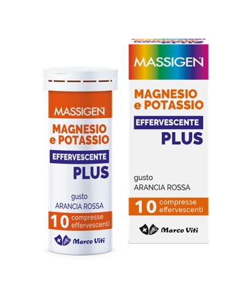 MASSIGEN MAGNESIO E POTASSIO EFFERVESCENTE PLUS 10 COMPRESSE - Farmastop