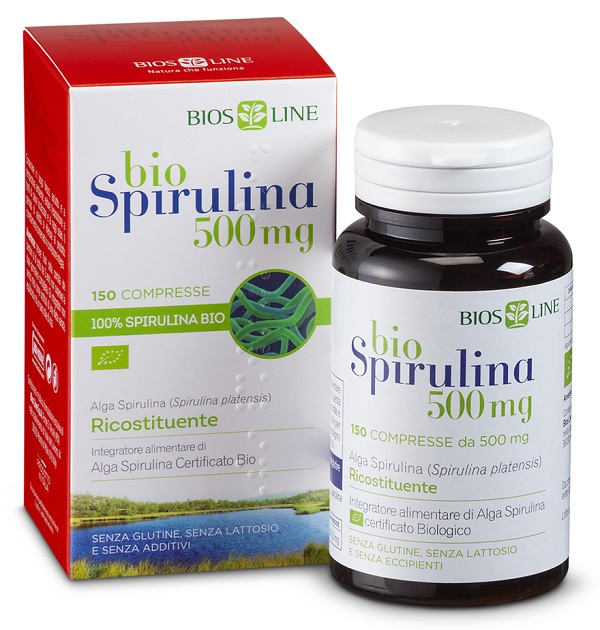 BIOSLINE BIOSPIRULINA 500 NEW 150 COMPRESSE CERT ECOCERT - Farmastop