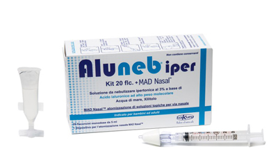 ALUNEB KIT SOLUZIONE IPERTONICA 3% 20 FLACONCINI + MAD NASAL ATOMIZZATORE - Farmastop