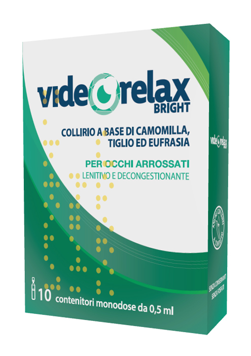 COLLIRIO LENITIVO DECONGESTIONANTE VIDEORELAX BRIGHT MONODOSE 0,5 ML 10 PEZZI - Farmastop