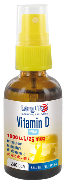 LONGLIFE VITAMIN D3 1000UI SPRAY 30 ML - Farmastop
