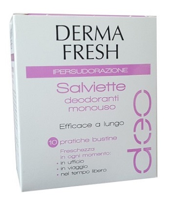 DERMAFRESH IPERSUDORAZIONE 10 SALVIETTINE DEODORANTI - Farmastop
