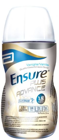 ENSURE PLUS ADVANCE VANIGLIA 4 BOTTIGLIE DA 220 ML - Farmastop