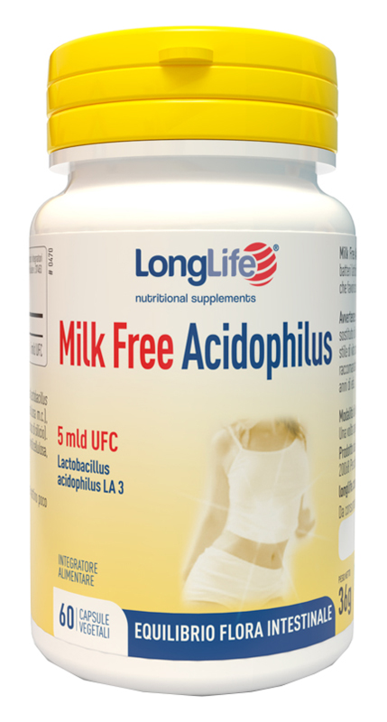 LONGLIFE MILK FREE ACIDOPHILUS 60 CAPSULE VEGETALI - Farmastop