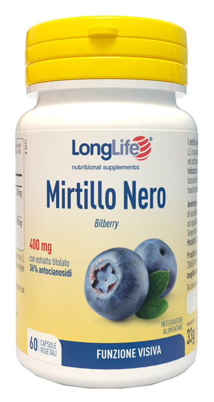 LONGLIFE MIRTILLO NERO 60 CAPSULE VEGETALI - Farmastop