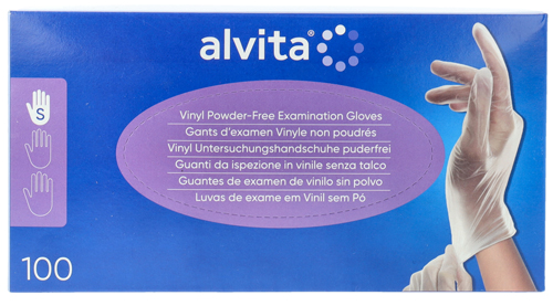 ALVITA GUANTI IN VINILE SENZA POLVERE TAGLIA S 100 PEZZI - Farmastop