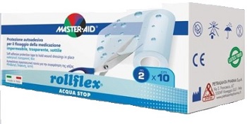 CEROTTO IMPERMEABILE PER FISSAGGIO MEDICAZIONI M-AID ROLLFLEX A-STOP M 10X10 CM - Farmastop