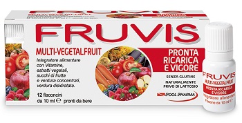 FRUVIS MULTI-VEGETALFRUIT PRONTA RICARICA E VIGORE 12 FLACONCINI DA 10 ML - Farmastop