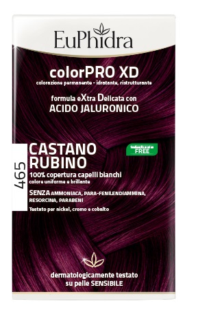 EUPHIDRA COLORPRO XD 465 CAST RUBINO GEL COLORANTE CAPELLI IN FLACONE + ATTIVANTE + BALSAMO + GUANTI - Farmastop