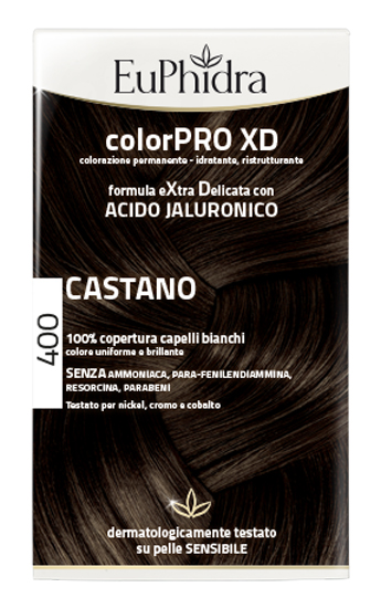 EUPHIDRA COLORPRO XD 400 CASTANO GEL COLORANTE CAPELLI IN FLACONE + ATTIVANTE + BALSAMO + GUANTI - Farmastop