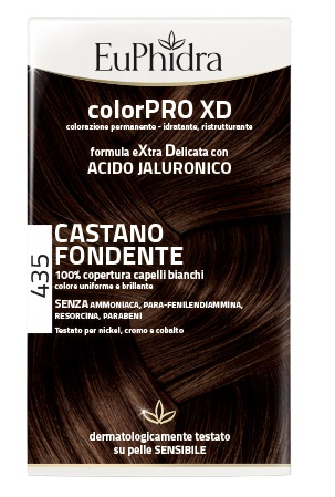 EUPHIDRA COLORPRO XD 435 CASTANO FONDENTE GEL COLORANTE CAPELLI IN FLACONE + ATTIVANTE + BALSAMO + GUANTI - Farmastop
