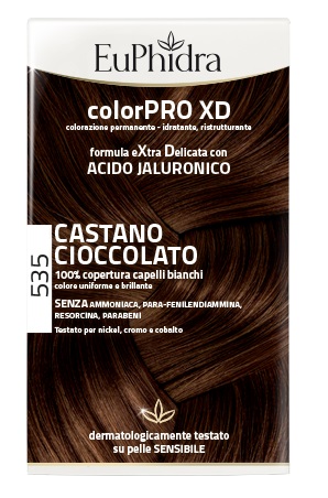 EUPHIDRA COLORPRO XD 535 CASTANO CIOCCOLATO GEL COLORANTE CAPELLI IN FLACONE + ATTIVANTE + BALSAMO + GUANTI - Farmastop