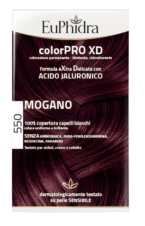 EUPHIDRA COLORPRO XD 550 MOGANO GEL COLORANTE CAPELLI IN FLACONE + ATTIVANTE + BALSAMO + GUANTI - Farmastop