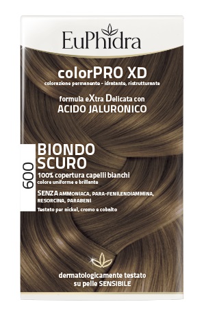 EUPHIDRA COLORPRO XD 600 BIONDO SCURO GEL COLORANTE CAPELLI IN FLACONE + ATTIVANTE + BALSAMO + GUANTI - Farmastop