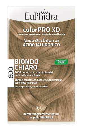 EUPHIDRA COLORPRO XD 800 BIONDO CHIARO GEL COLORANTE CAPELLI IN FLACONE + ATTIVANTE + BALSAMO + GUANTI - Farmastop