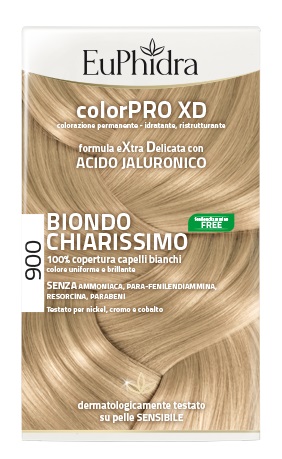 EUPHIDRA COLORPRO XD 900 BIONDO CHIARISSIMO GEL COLORANTE CAPELLI IN FLACONE + ATTIVANTE + BALSAMO + GUANTI - Farmastop