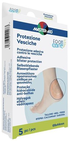 IDROCOLLOIDE MASTER-AID FOOTCARE VESCICHE TALLONE 69X44 MM 5 PEZZI A1 - Farmastop