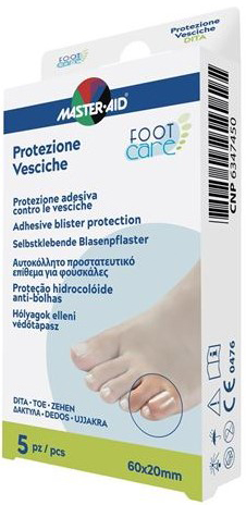 IDROCOLLOIDE MASTER-AID FOOTCARE VESCICHE DITA 60X20 MM 5 PEZZI A2 - Farmastop
