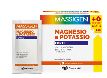 MASSIGEN MAGNESIO E POTASSIO FORTE 24 BUSTINE + 6 GRATIS - Farmastop
