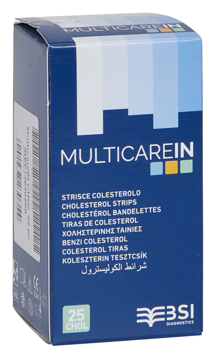 STRISCE MISURAZIONE GLICEMIA MULTICARE IN GLUCOSIO ELETTRODO 50 PEZZI - Farmastop