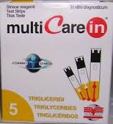 TEST TRIGLICERIDI MULTICARE IN STRISCE CON ASPIRAZIONE CAPIILLARE 5 PEZZI - Farmastop