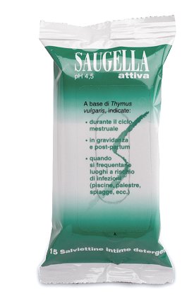SAUGELLA ATTIVA SALVIETTINE 15 BUSTINE - Farmastop