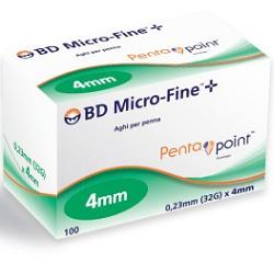 AGO PER PENNA DA INSULINA BD MICROFINE PENTAPOINT GAUGE 32 4 MM 100 PEZZI - Farmastop