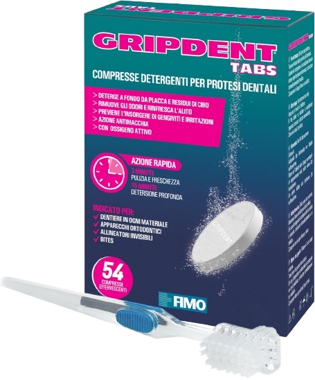 GRIPDENT TABS 54CPS +SPAZZOLINO PULITORE - Farmastop