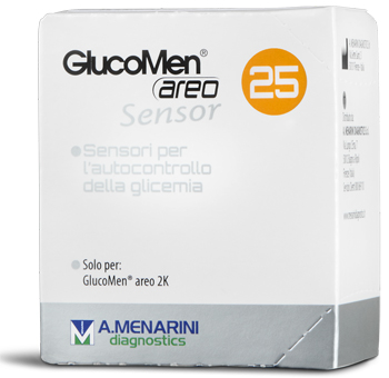 STRISCE GLUCOMEN AREO SENSOR PER ANALISI DEL GLUCOSIO 25 PEZZI - Farmastop