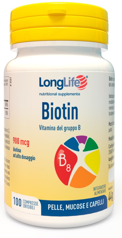 LONGLIFE BIOTIN 900 MCG 100 COMPRESSE - Farmastop