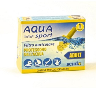 FILTRO AURICOLARE PER ADULTO EARPLUG SCUDO AQUASPORT 2 PEZZI - Farmastop