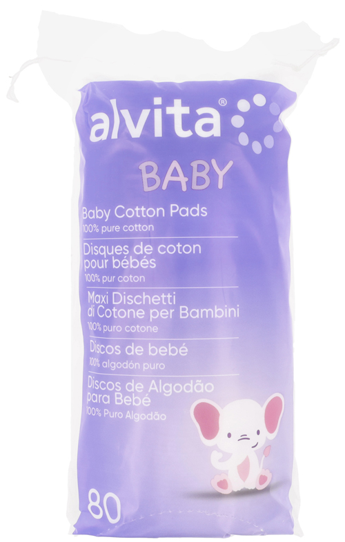 ALVITA BABY MAXI DISCHETTI DI COTONE PER BAMBINI 100% PURO COTONE 80 PEZZI - Farmastop