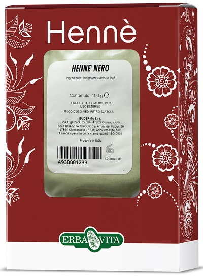 HENNE COLORANTE CAPELLI NERO 100 G - Farmastop