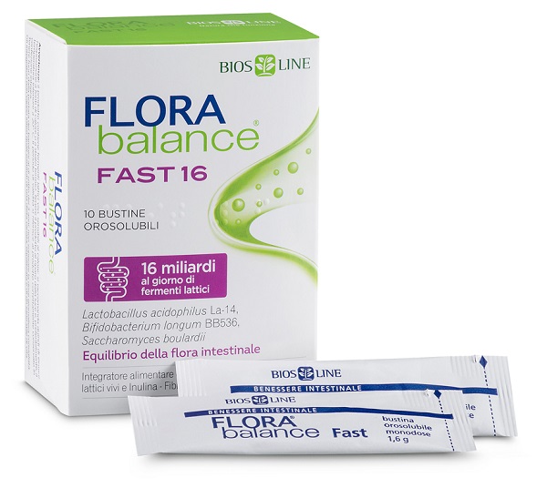 BIOSLINE FLORABALANCE FAST 10 BUSTINE OROSOLUBILI - Farmastop
