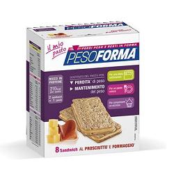 PESOFORMA SANDWICH PROSCIUTTO/FORMAGGIO 4 PASTI 8 PEZZI X 25 G - Farmastop