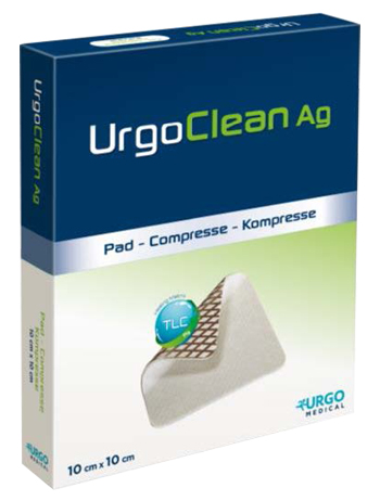 MEDICAZIONE TNT ASSORBENTE GELIFICANTE URGOCLEAN AG/SILVER 6X6CM 5 PEZZI - Farmastop