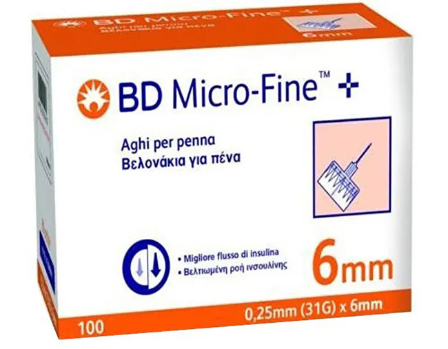 AGO PER PENNA DA INSULINA BD MICROFINE GAUGE 31 6MM 100 PEZZI - Farmastop